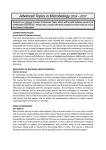 (4th) Year Adavnced Topics in Microbiology