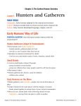 The Earliest Human Societies Lesson 1 Hunters and Gatherers