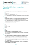 Normal distribution – exercise: Answers