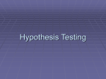 Hypothesis Testing