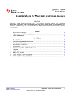 Considerations for High-Gain Multistage Designs