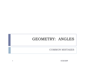 GEOMETRY: ANGLES