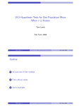 §9.3--Hypothesis Tests for One Population Mean When is Known