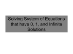 System of Equations: 0, 1, and Infinite Solutions