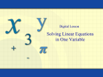 Solving Linear Equations in One Variable