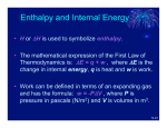 Enthalpy and Internal Energy