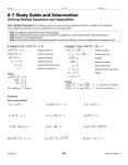 6-7 Solving Radical Equations and Inequalities