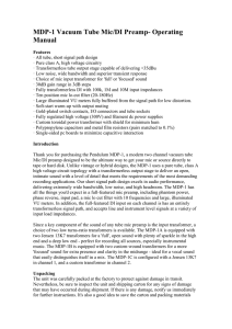 MDP-1 Vacuum Tube Mic/DI Preamp- Operating Manual Features