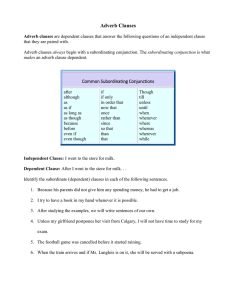 Adverb Clauses