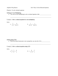 Solving Rational Equations Notes