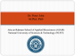 Dr. Peter John M.Phil, PhD Assistant Professor National University of