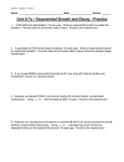 Unit 6-7a – Exponential Growth and Decay