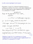 Locally convex topological vector spaces Proposition: A map T:X