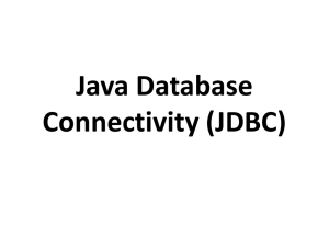 Java Database Connectivity (JDBC)