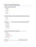 Planets of the Solar System Quiz