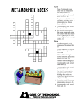 Metamorphic Rocks Crossword