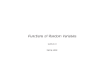 Functions of Random Variables