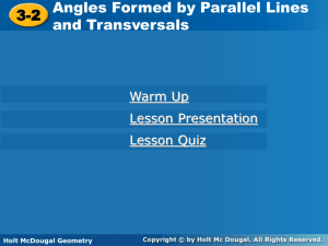 Angles Formed by Parallel Lines and Transversals