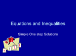 Equations and Inequalities