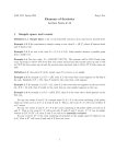 Elements of Statistics 1 Sample space and events