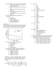 51. What is the purpose of oxygen in aerobic respiration? a. Oxygen