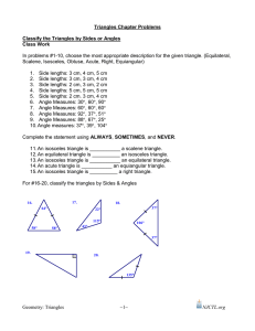 Triangles Review Multiple Choice