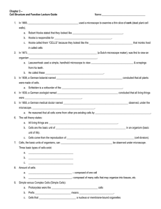 Cell Structure and Function Guided Notes