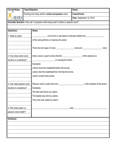 Active and Passive Voice Cornell Notes