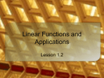 Linear Functions and Applications