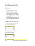 Java Language Basics