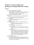 Section 6: Current, Voltage, and Resistance in Parallel and Series