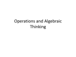 Operations and Algebraic Thinking