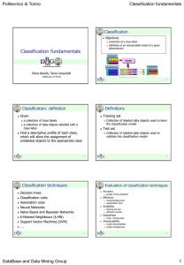 Classification fundamentals - DataBase and Data Mining Group