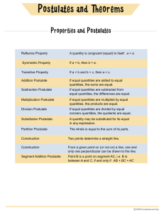 Postulates and Theorems