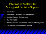 Info Systems for Managerial Decision Support