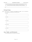 Parsing Strings Lists, Tuples, and Dictionaries