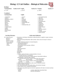 Biology 12 Unit Outline – Biological Molecules