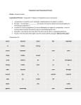 Notes: Prepositions, Subjects and Verbs