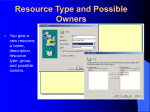 Resource Type and Possible Owners