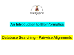 Database Searching and Pairwise Alignment