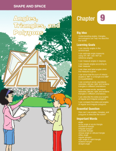 Chapter Angles, Triangles, and Polygons