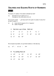 Squares and Square Roots of Numbers