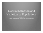 Natural Selection and Variation in Populations