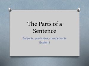 The Parts of a Sentence