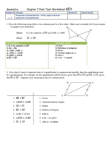 Geometry Chapter 7 Post-Test Worksheet KEY Problem # Concept