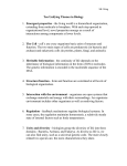 Ten Unifying Themes in Biology 1. Emergent properties