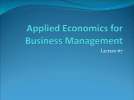 Applied Economics for Business Management