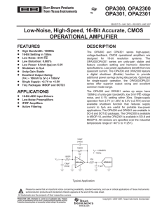 Low-Noise, High-Speed,16-Bit Accurate, CMOS