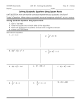 Solving Quadratic Equations Using Square Roots