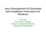 Java Development Kit and Installation Instructions for